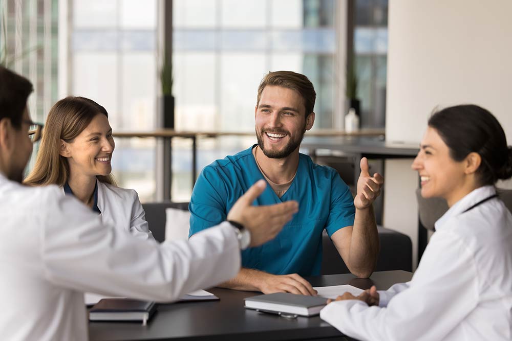 talking with eye doctor