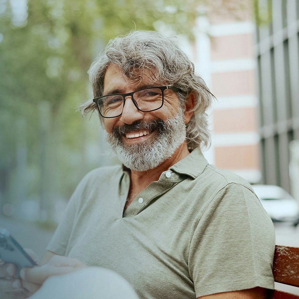 Smiling mature man outside