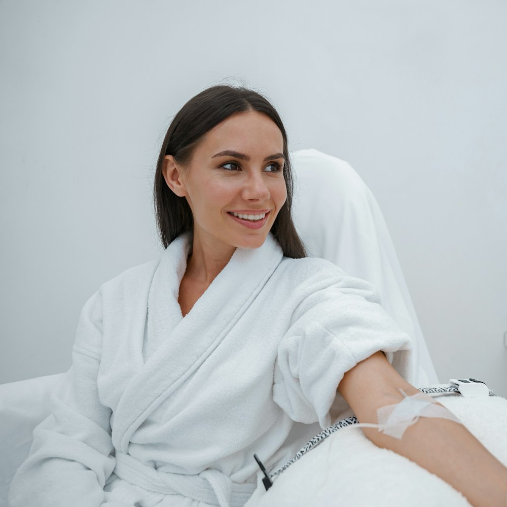 Woman getting an IV