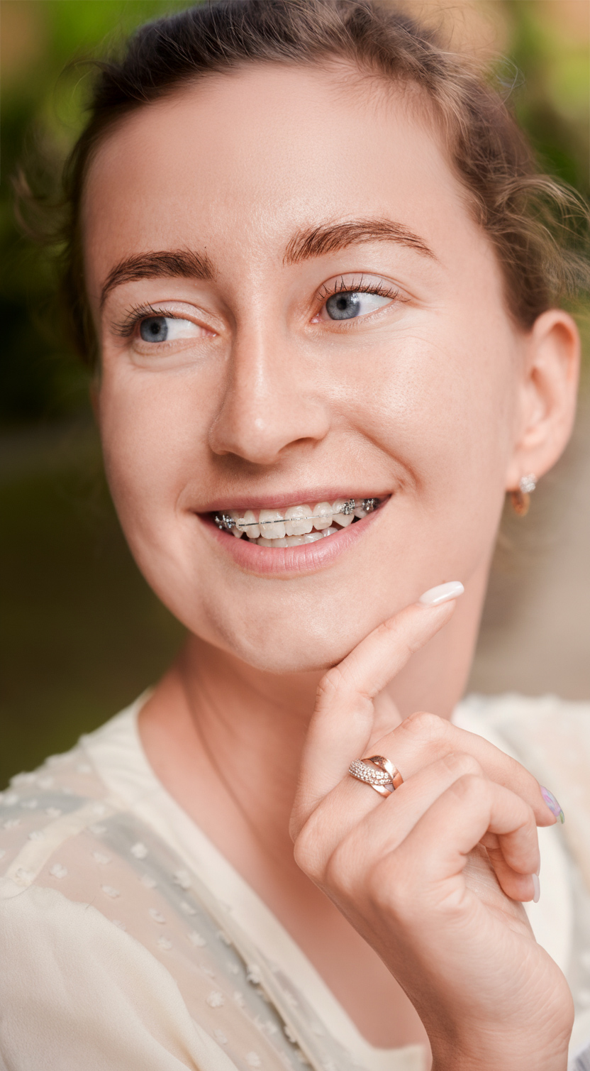 woman wearing retainer