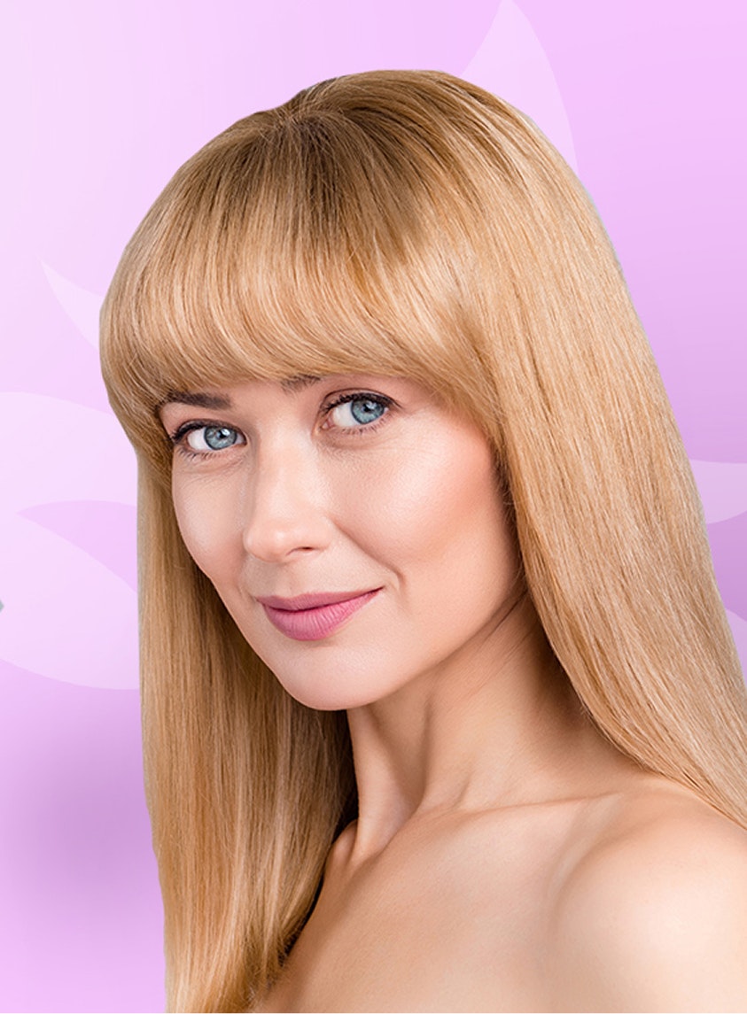 Beautiful woman after facelift surgery