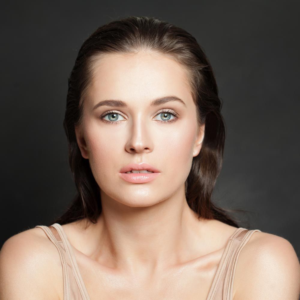 Woman with blepharoplasty procedure