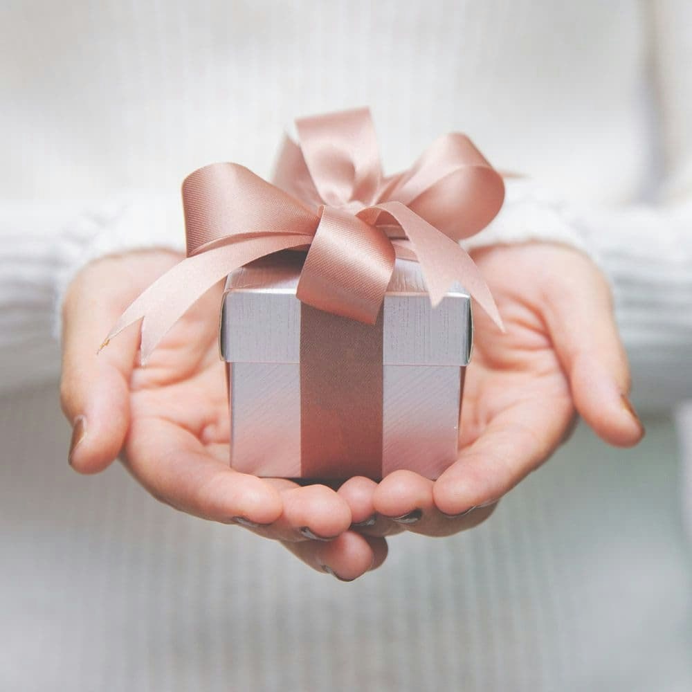 Woman holding a gift