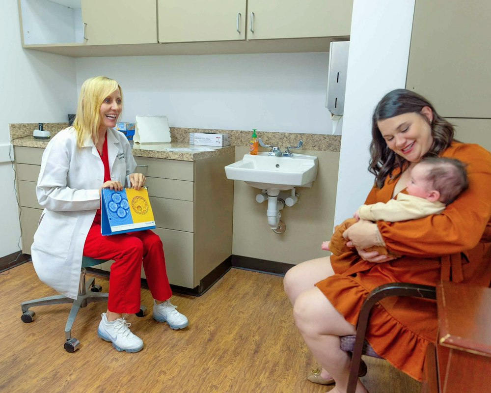 Dr. Kristiansen with patient