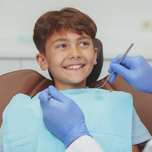Smiling boy at dentist