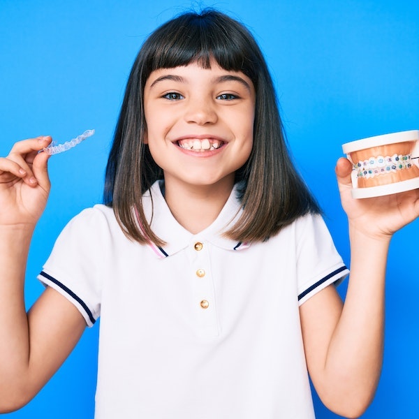 child with orthodontics