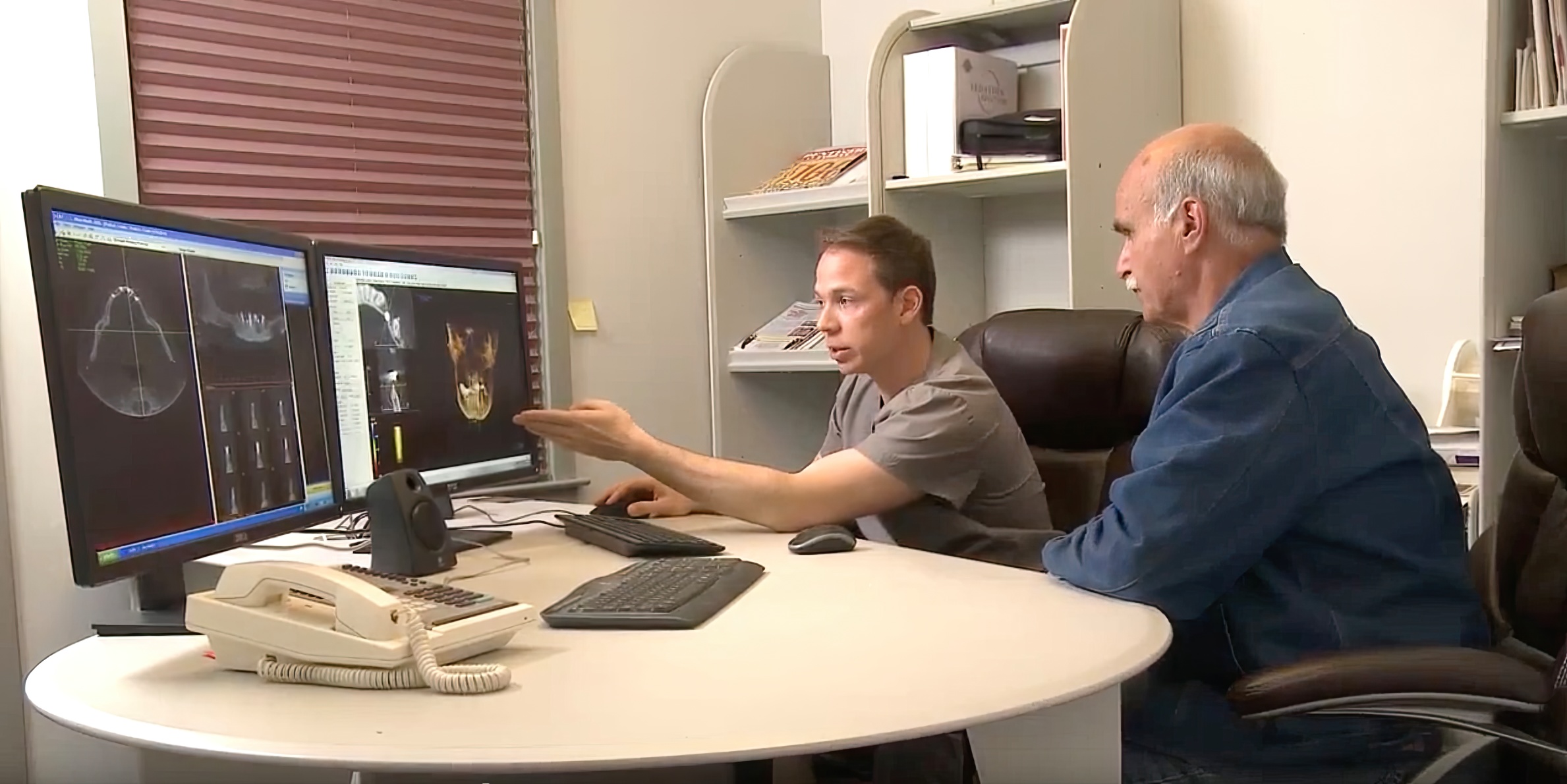 Dentist with patient