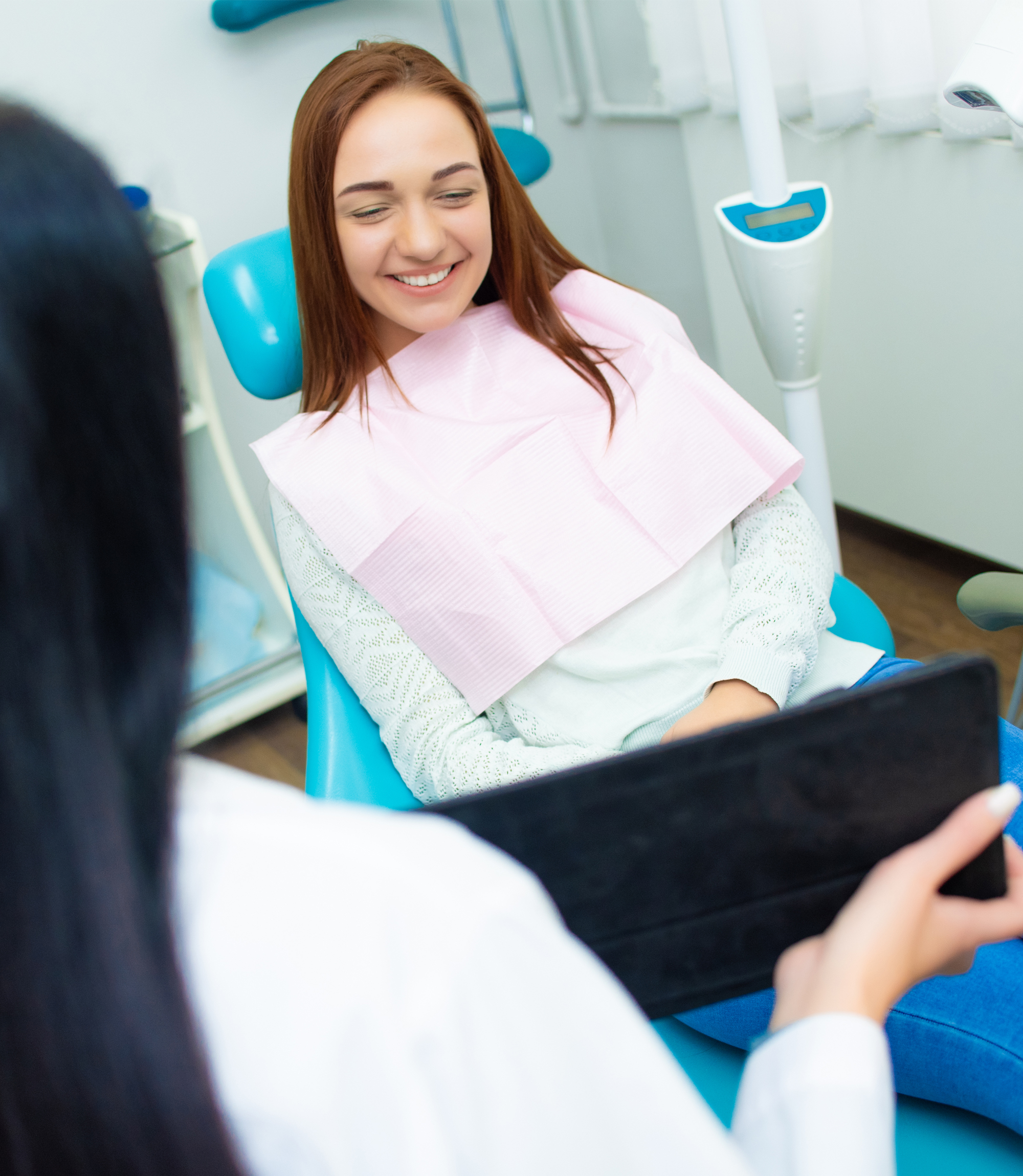 young patient happy at appointment