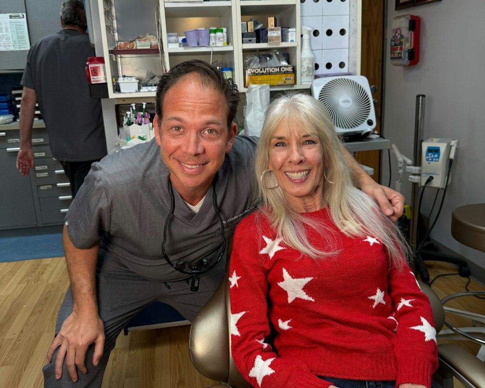 Dr. Jason Hecht with real patient, Jeri