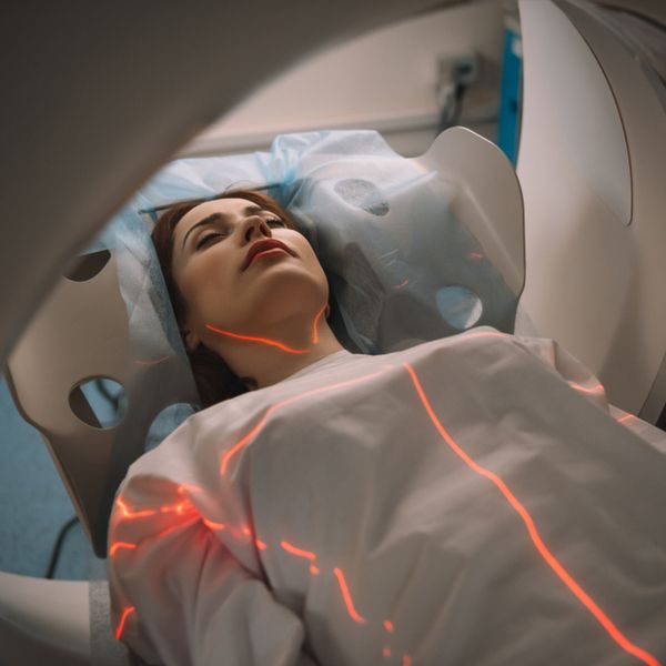 Woman undergoing MRI