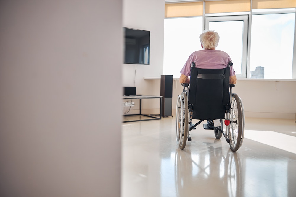 nursing home resident in wheelchair