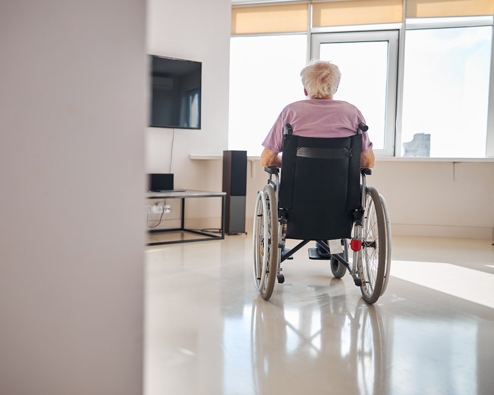nursing home resident in wheelchair