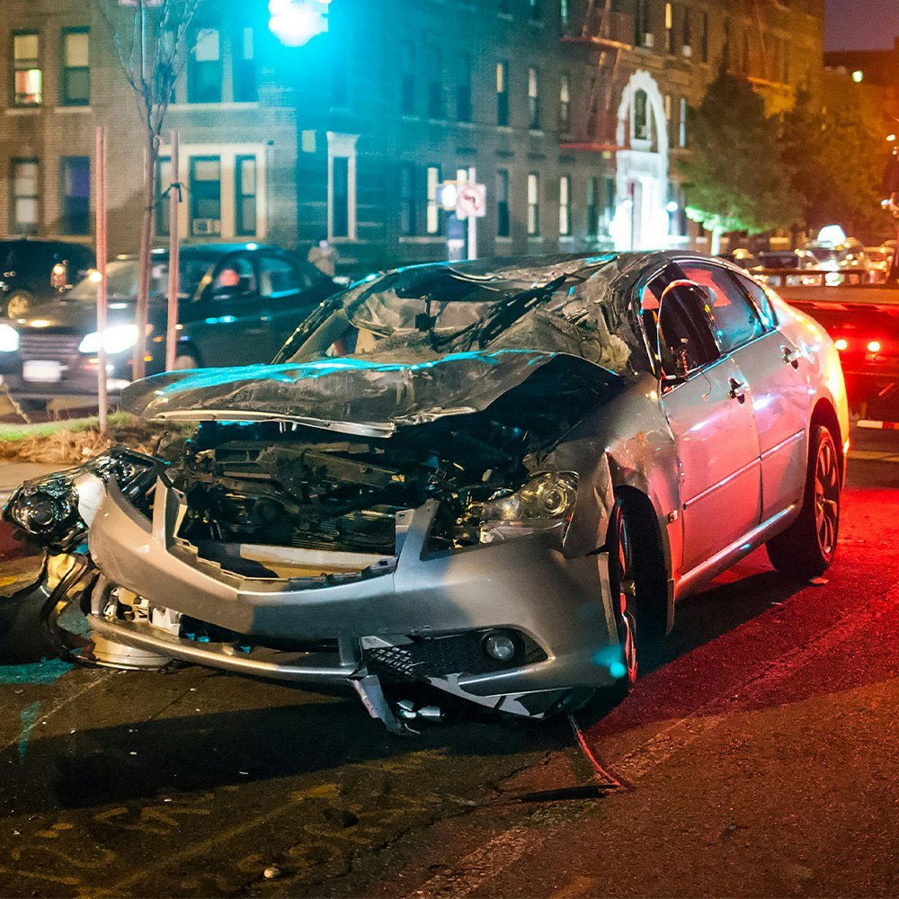 Site of a serious car accident