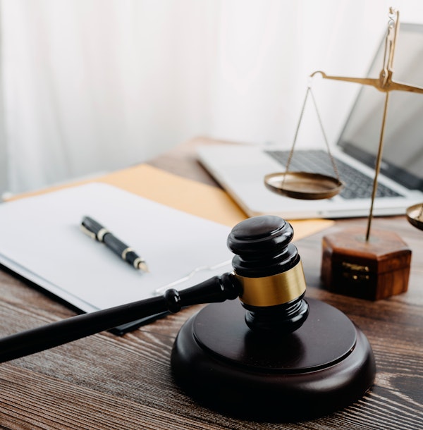 lawyer desk with gavel