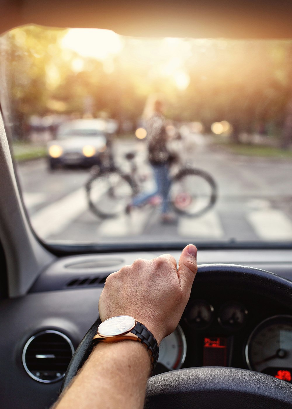 driver POV of pedestrians