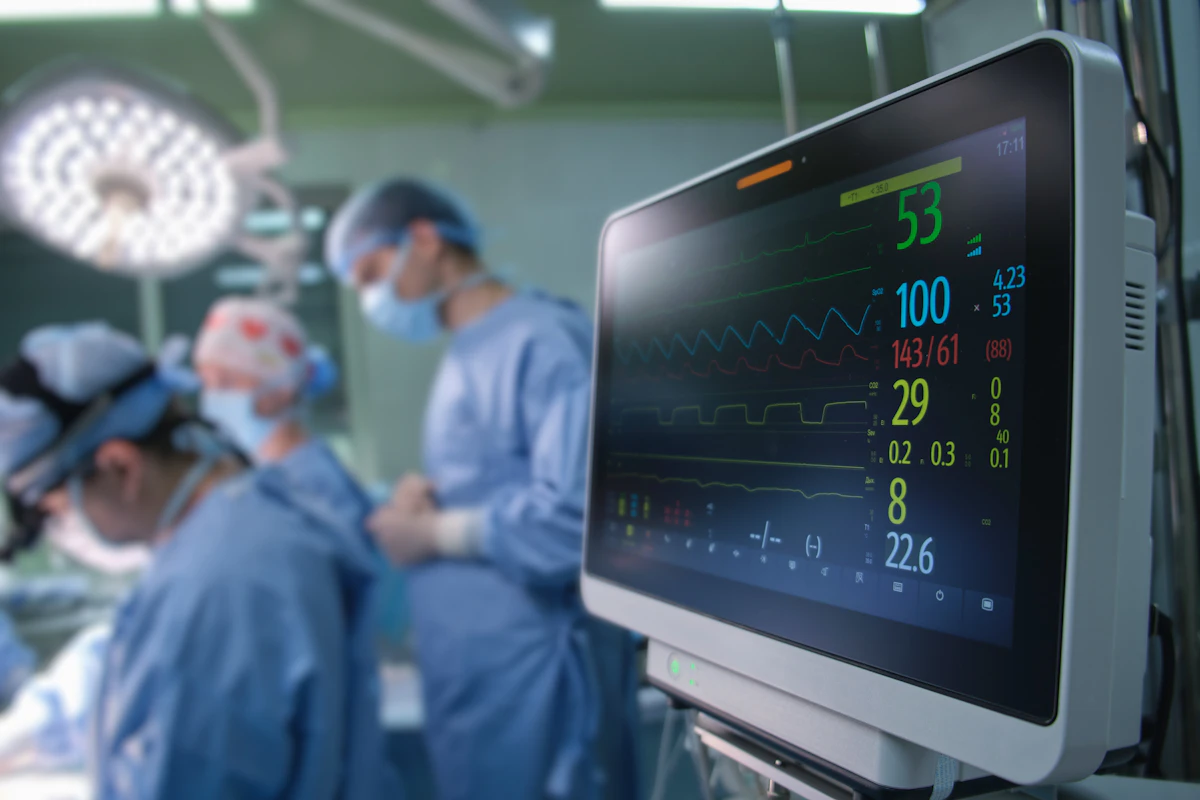 Vitals monitor in operating room