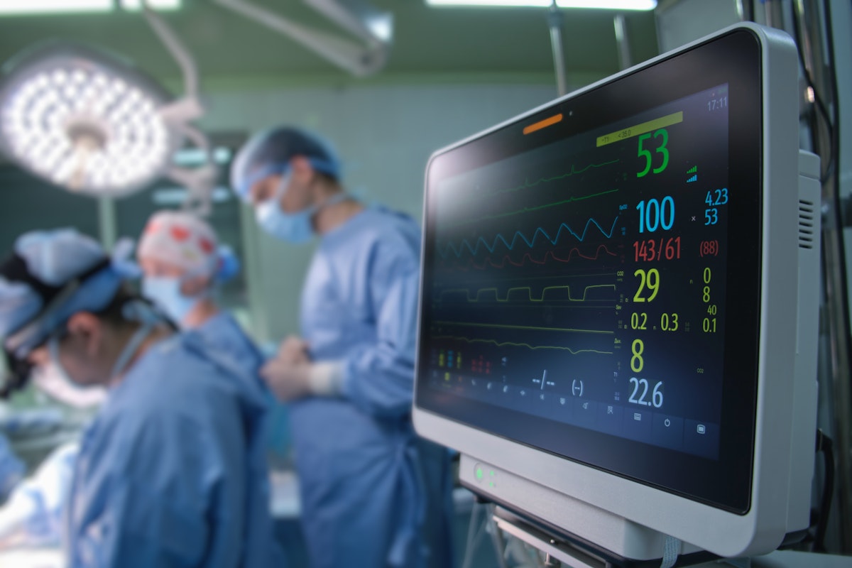 Vitals monitor in operating room