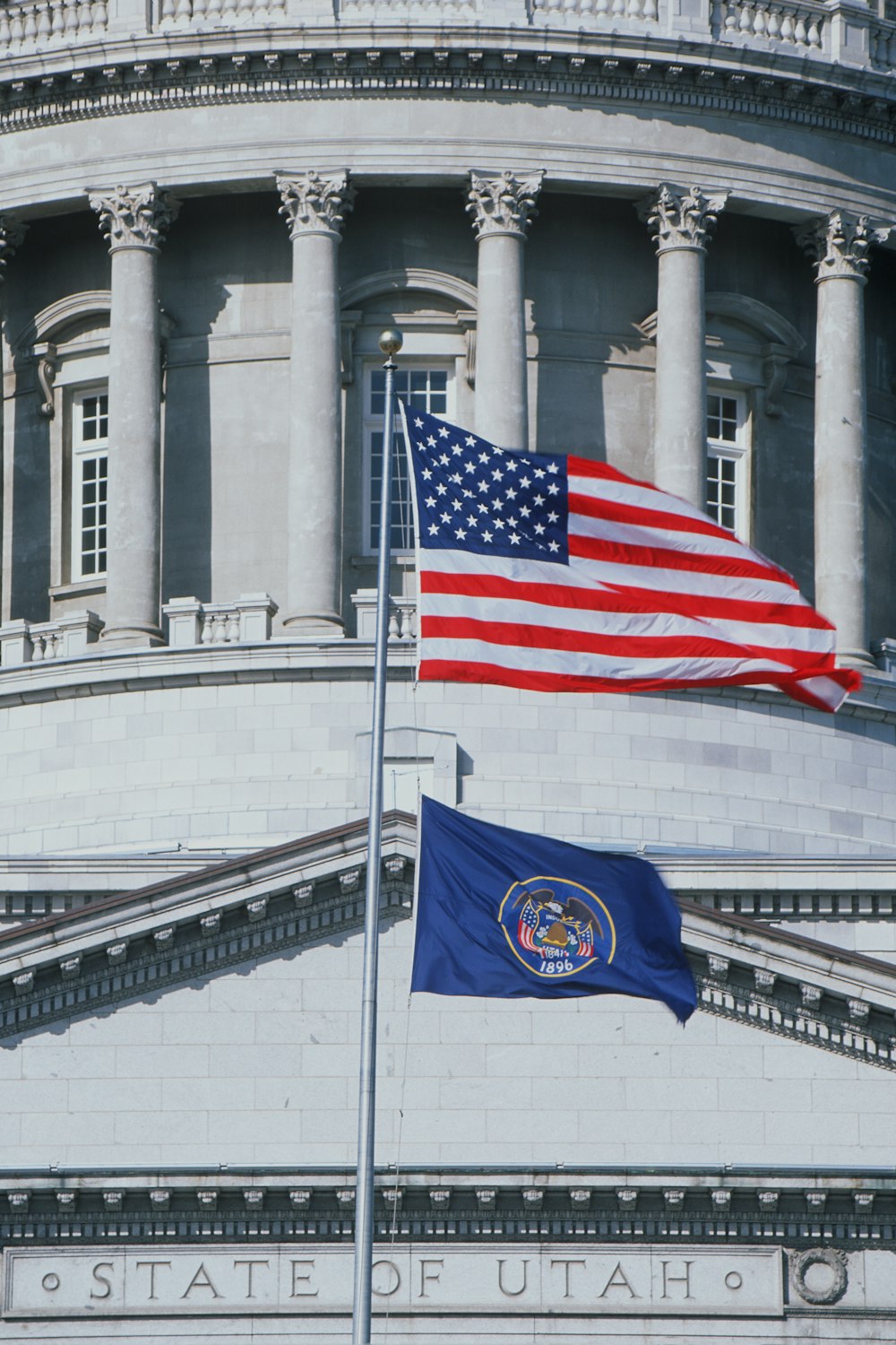 Capitol building and American flag