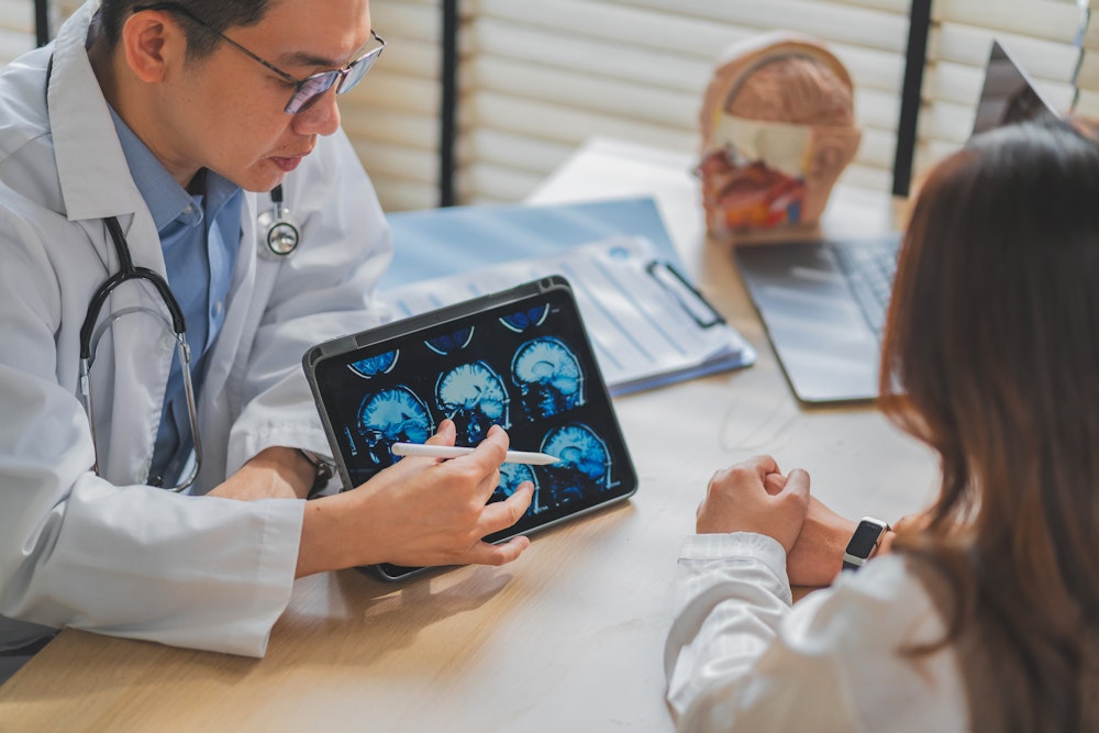 doctor explaining x-rays