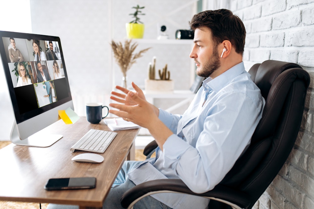 man in virtual consultation