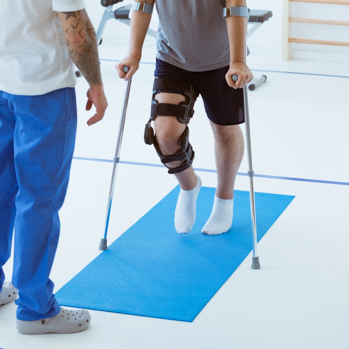 man in physical therapy