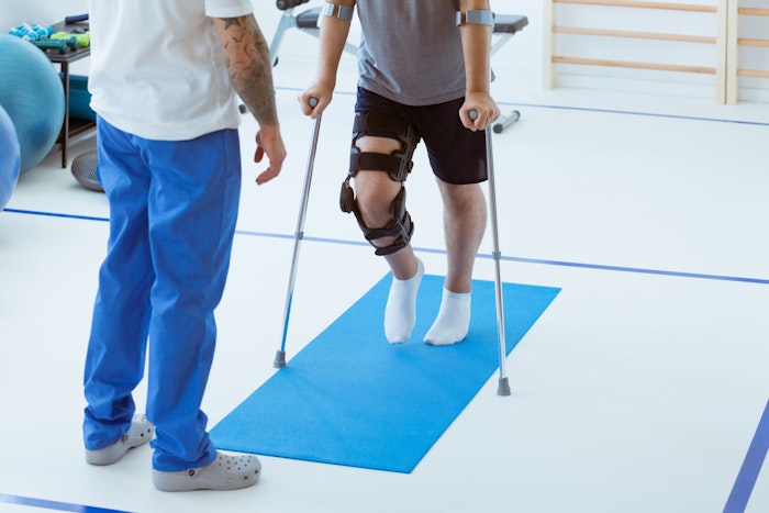 man in physical therapy