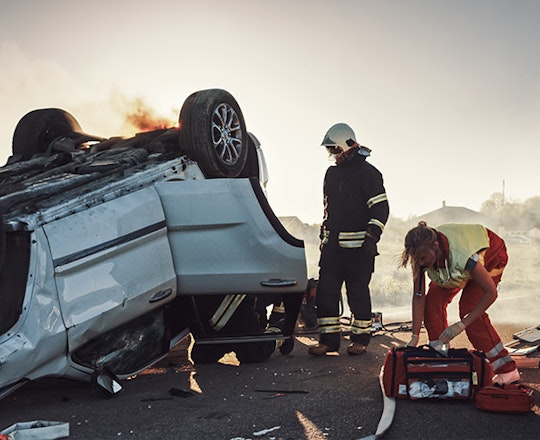Firefighters at scene of drunk driving accident