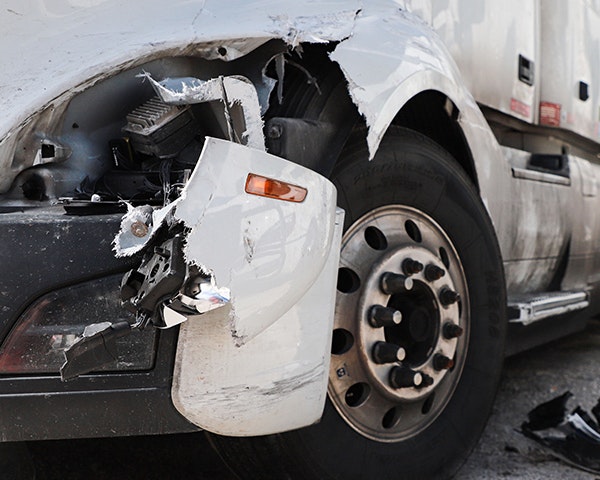Car after a serious car crash