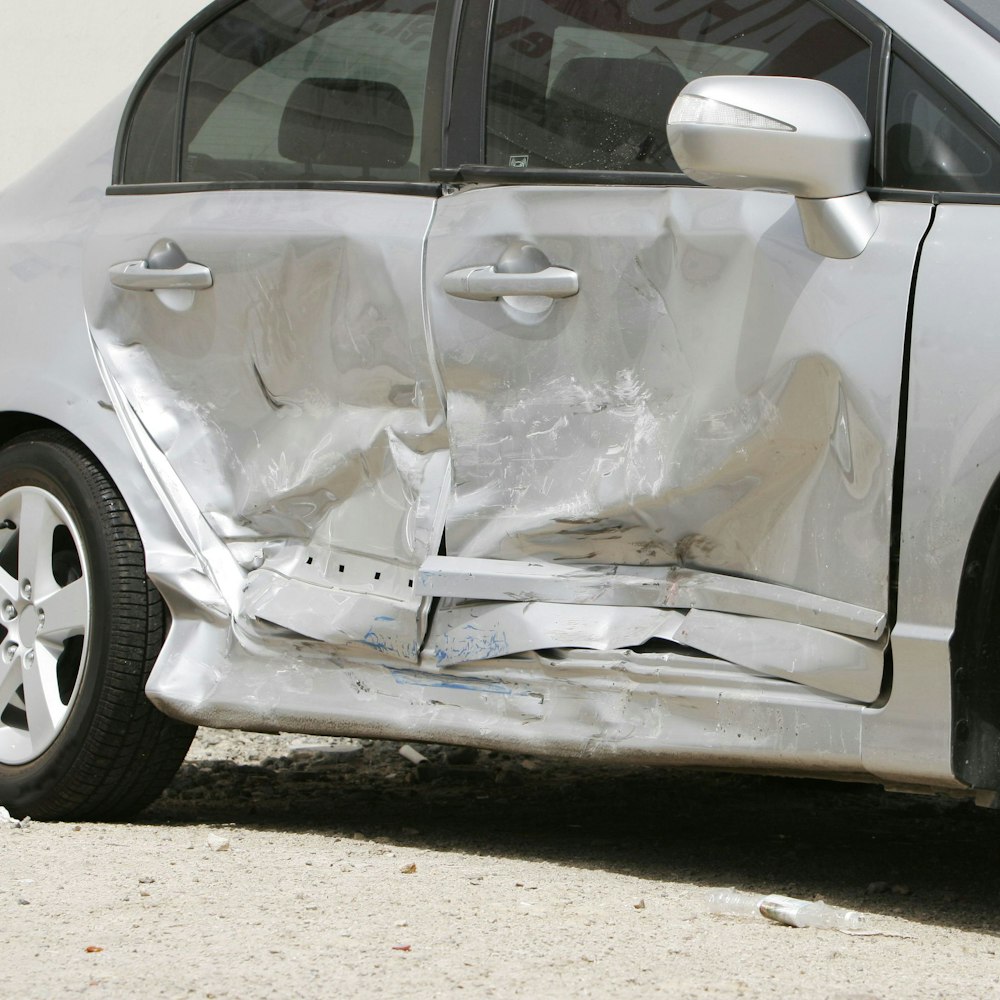 Car after side collision