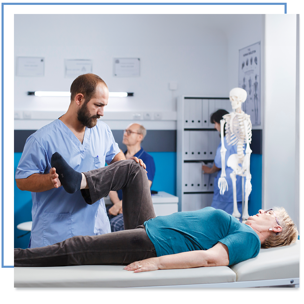 mature woman in physical therapy