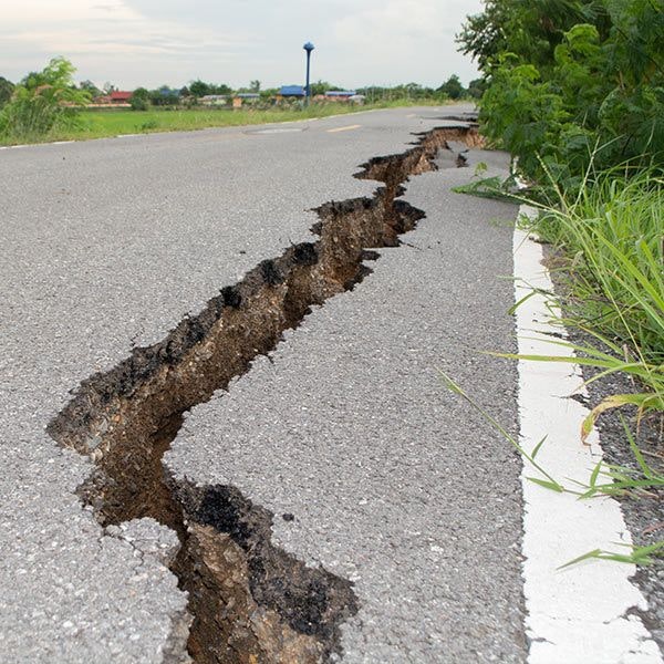 Crack in road