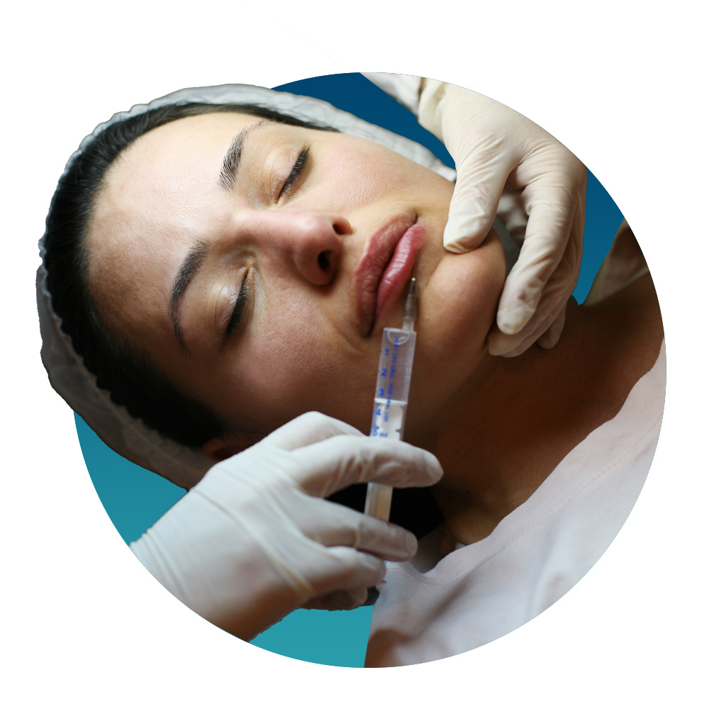 Woman receiving injection