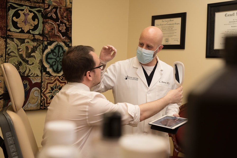 Dr. Hove with patient