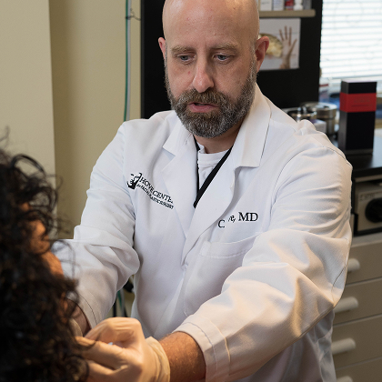 Dr Hove with patient