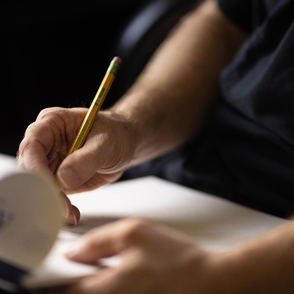 Close up of drawing pad