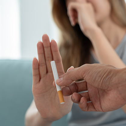 Patient refusing a cigarette
