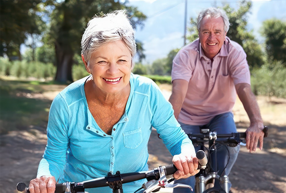 seniors bicycling