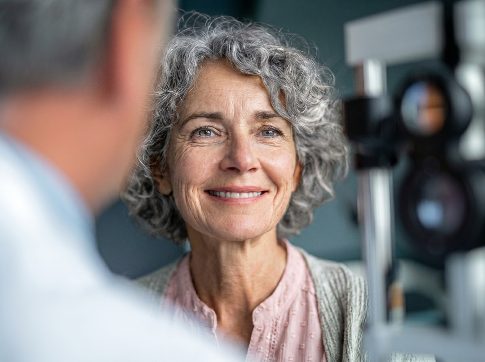 woman at consultation with ophthalmologist