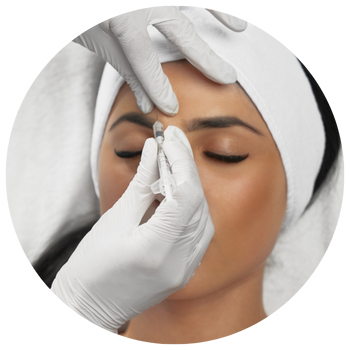 Woman getting injectable treatment