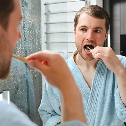brushing teeth