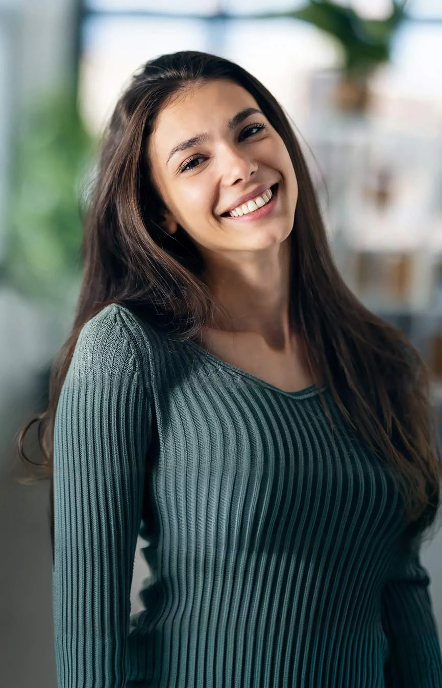 woman smiling