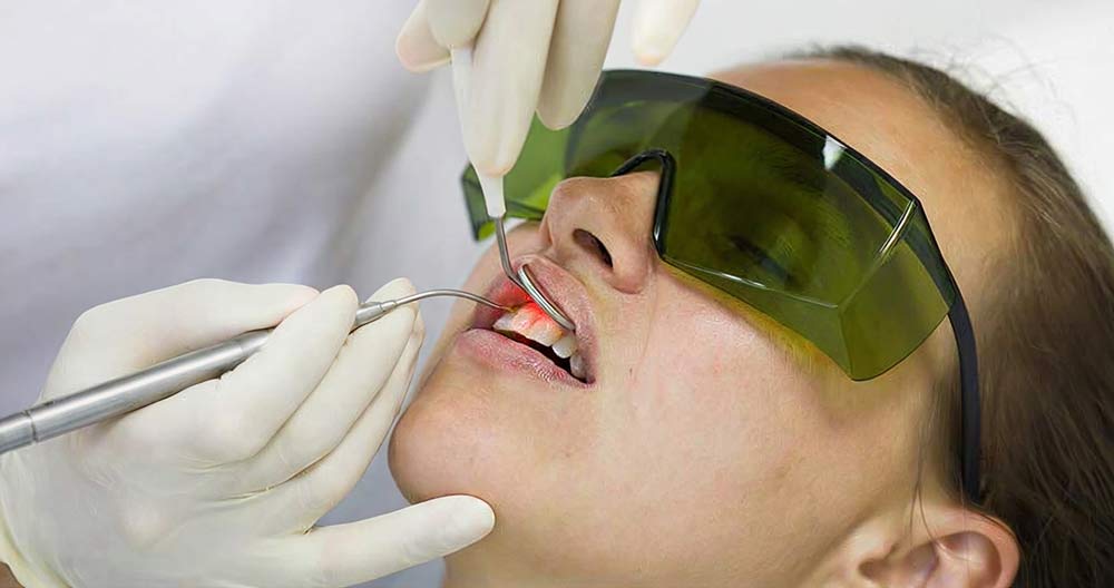 patient receiving laser therapy