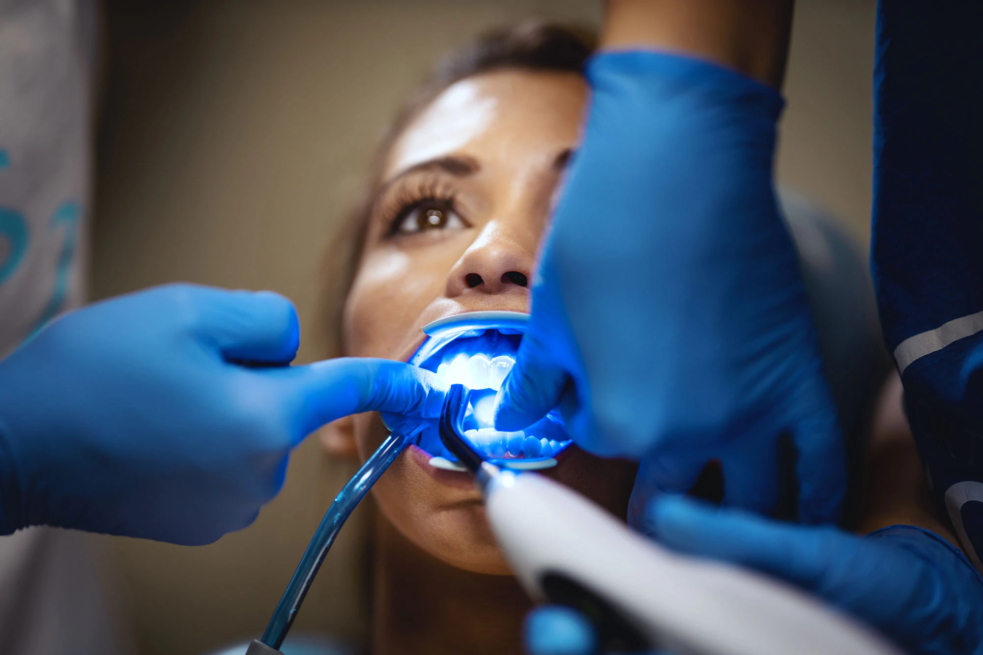 Woman getting veneers put on