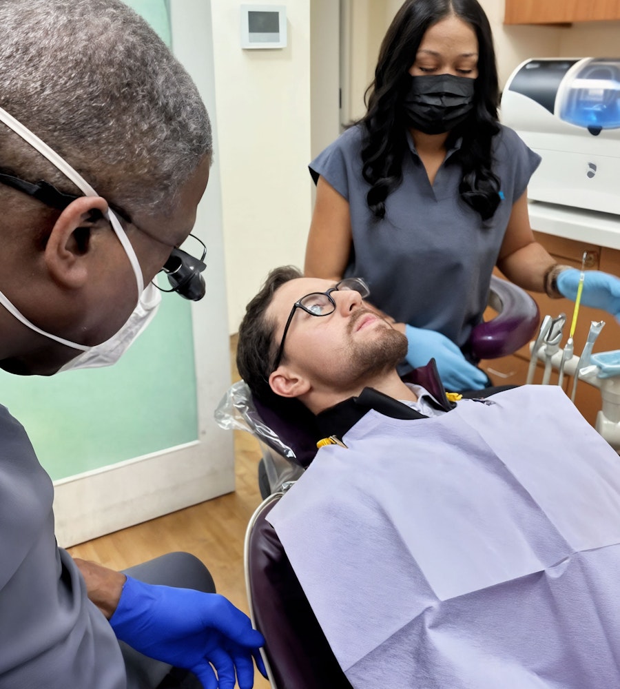 Team at Brooklyn Heights examining a patient