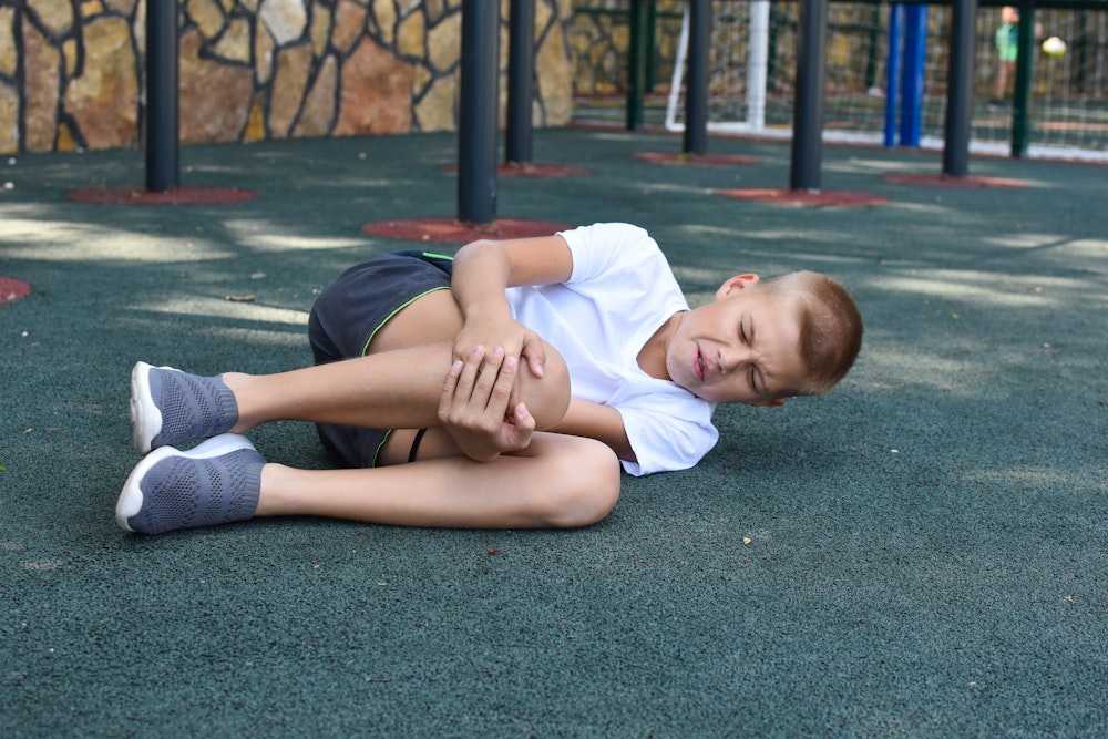 Child after falling on playground