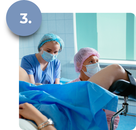 Doctors and patient during egg retrieval