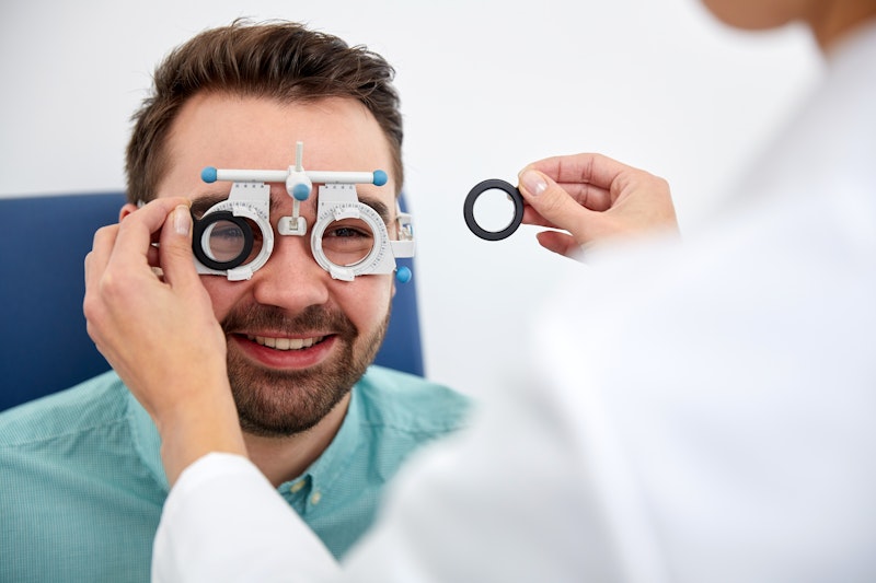 Man getting a contact fitting