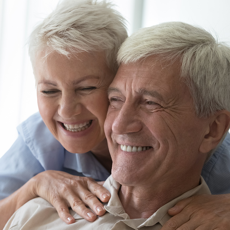 Older couple smiling