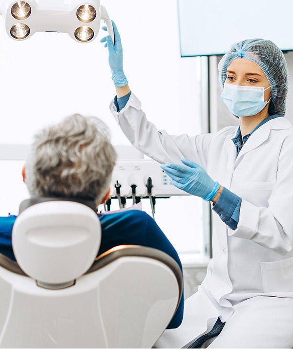 dentist working with a patient