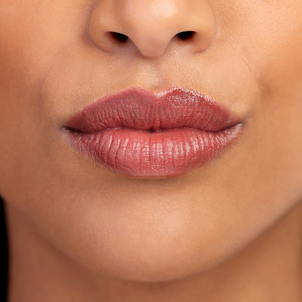 Close up of wrinkles around mouth and nose